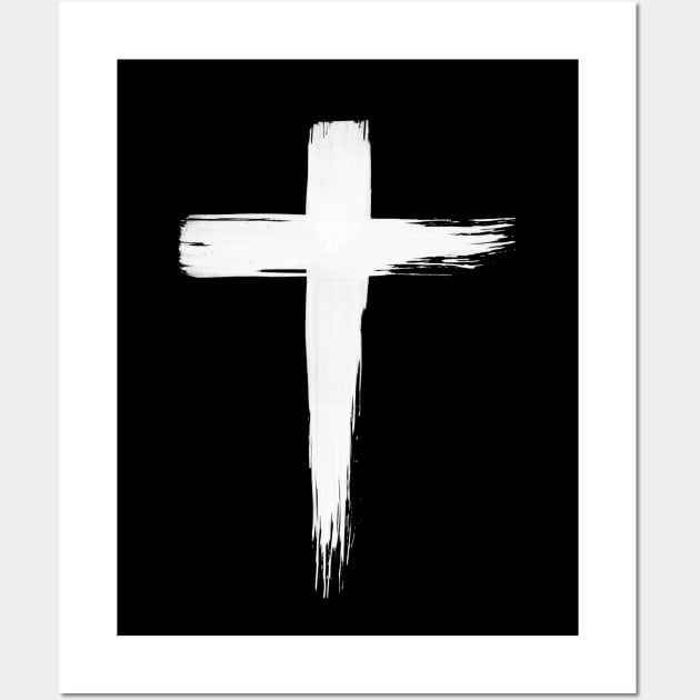 Holy Church Cross White Wall Art by GeeTee